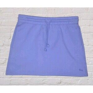 TNA Aritzia Boyfriend Mini Skirt Women SM Purple Cozy Fleece Drawstring Pull On